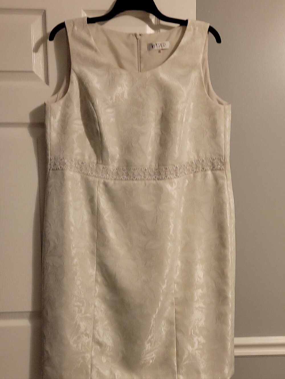 Kasper Cream Brocade Midi Dress